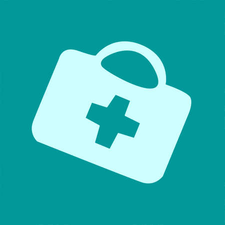 Vector medical icon. Healthcare design. Medicine chest in doodle style. First aid kit. Pandemic.のイラスト素材