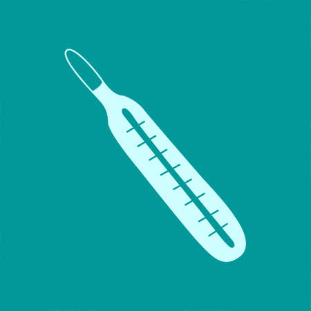 Vector medical icon. Healthcare design. Mercury thermometer icon. Outline doodle.のイラスト素材