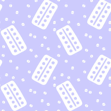 Seamless pattern with medicines, medicaments, drugs, pills and tablets. Medical pharmacy backgrounds and textures.のイラスト素材