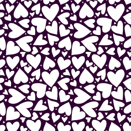 Seamless pattern with hearts. Romantic love hand drawn backgrounds texture. For greeting cards,...