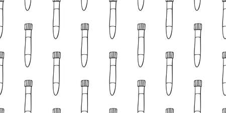 Seamless pattern with test tubes. Hand drawn outline doodle vector texture isolated on the white background. Laboratory chemical test tube. Lab diagnostics.のイラスト素材