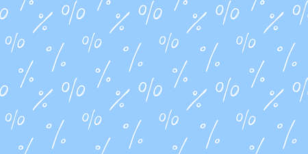 Vector seamless pattern with a percent sign. Hand drawn background and texture on the economy, Black Friday, discounts and sales.のイラスト素材