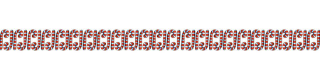 Edging, ribbon, border from red candy cane. Vector seamless pattern, ornament, decorative element,...