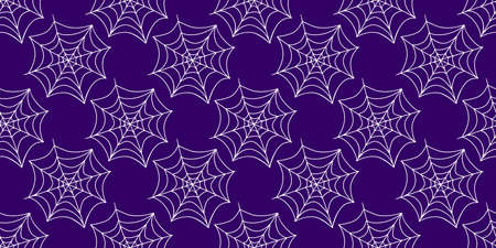 Spider web seamless pattern. Vector illustration isolated. Halloween texture.のイラスト素材