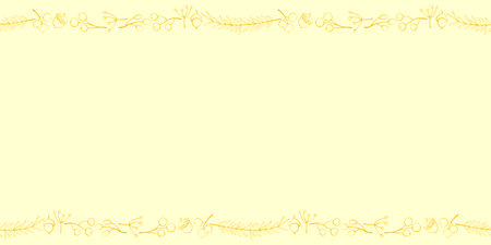 Vector background, frame made of brown outline twigs, berries, acorns on edges. Horizontal top and bottom edging, border, decoration for seasonal design, thanksgiving theme and happy fallのイラスト素材