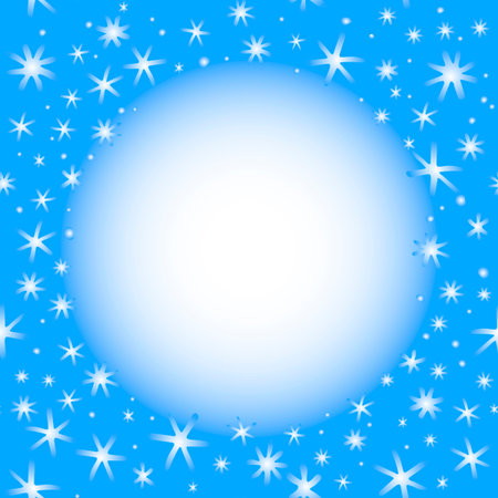 Winter vector frame of simple snowflakes. Background, border, template for theme of Snowfall, christmas, new year.のイラスト素材