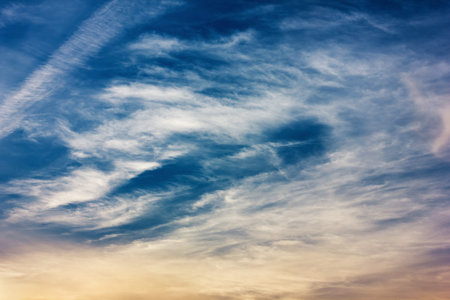autumn blue sky and clouds for background