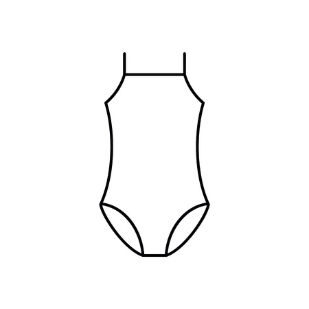 Baby gril swimsuit outline icon, flat design for logo web and mobile.のイラスト素材