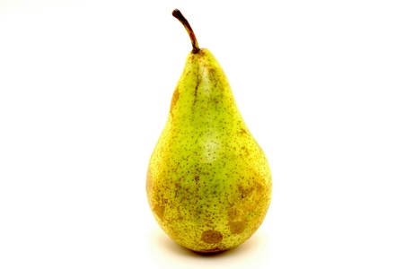 Juicy pear on white background close-upの写真素材
