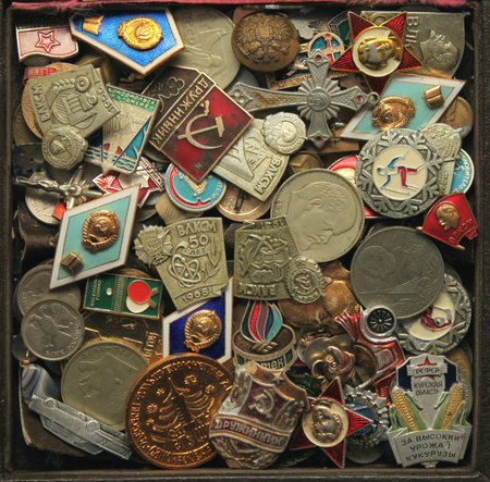 A rare collection of old things for a beautiful backdropのeditorial素材