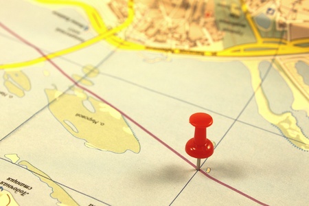 The mark on the tourist mapの写真素材