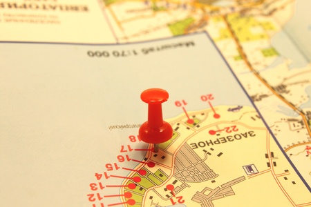 The mark on the tourist mapの写真素材