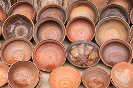 earthenware in the marketの写真素材