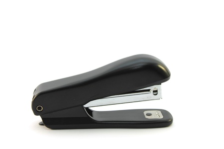Black professional stapler isolated on white backgroundの写真素材