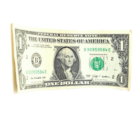 american dollar close-up on white background