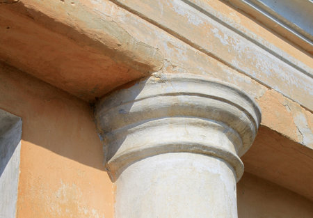 fragment of ancient column of a historic building