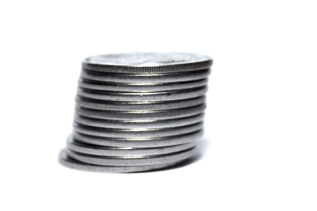coin stack isolated on white