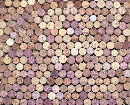 Brown background of wooden wine corksの写真素材