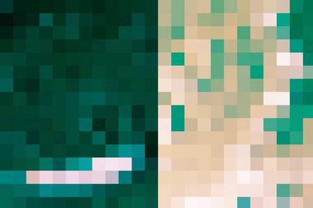 Colorful abstract background with geometric pattern of squares as large pixelsの写真素材