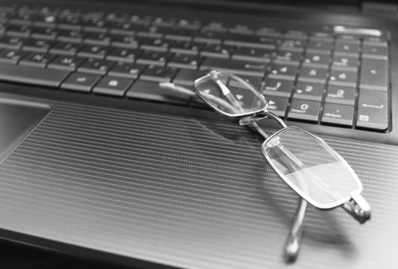 Black and white photo glassesの写真素材