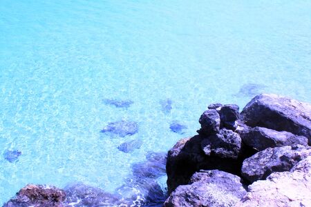 Crystal clear blue waterの写真素材