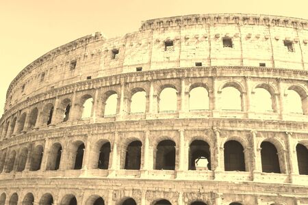 Colosseum in Rome - Flavian Amphitheater closeup, Italy, Europe.の写真素材