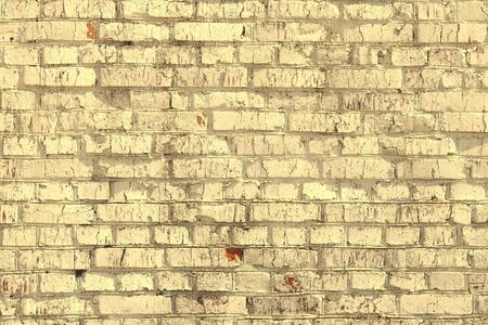 Brick wall of beige painted brick close upの写真素材