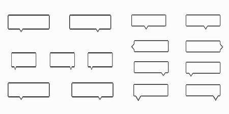 pixel art speech cloud vector dialogue text box windowのイラスト素材