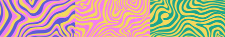 set of Hippie groovy psychedelic wave, great design for any purposes.のイラスト素材