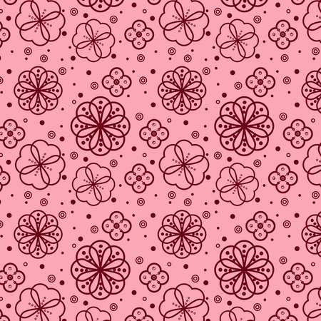 Abstract seamless pattern. Floral wallpaper with cute flowersのイラスト素材
