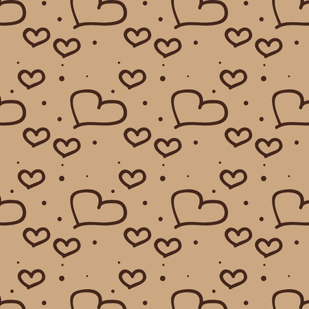 Vector seamless retro pattern with hearts. Can be used for wallpaper, pattern fills, web page background,surface texturesのイラスト素材