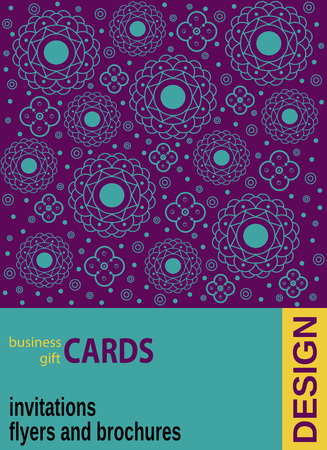 Background with geometric flowers. Element for design business cards, invitations, gift cards, flyers and brochuresのイラスト素材