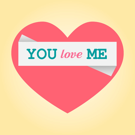 Postcard with pink heart and text. Retro or vintage styleのイラスト素材