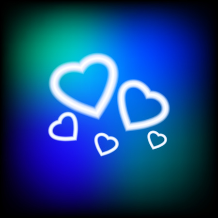 Bright heart. Neon sign. Retro neon heart. Ready for your design, greeting card, bannerのイラスト素材