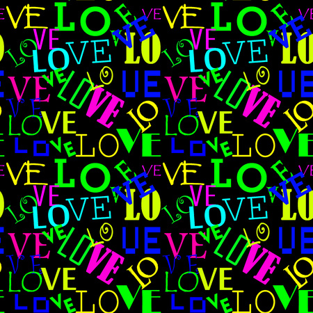 Seamless pattern with love. Abstract Heart-shaped background. Love pattern coloredのイラスト素材