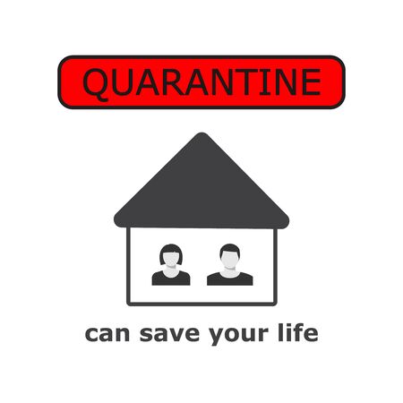 Lockdown Pandemic, stop Coronavirus outbreak covid-19 2019-nCoV symptoms. Europe warning and quarantine in home. Vector icon.のイラスト素材