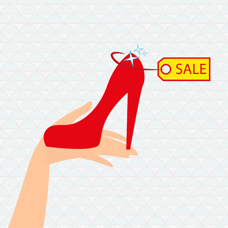 Red shoe presentation for sale のイラスト素材