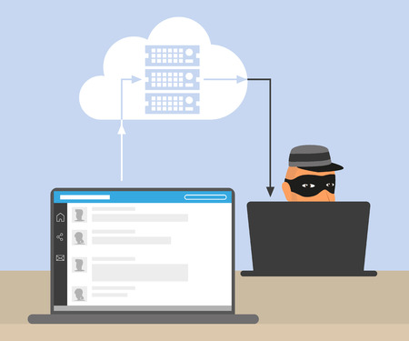 Thief is stealing an account of social networking のイラスト素材