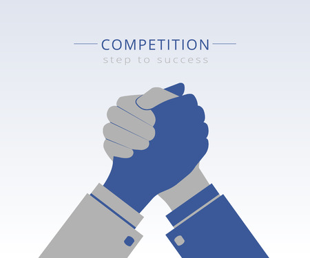 Conceptual Illustration of competition between two business mansのイラスト素材