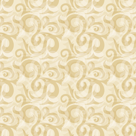Seamless beige abstract ornate pattern with elegant leafsのイラスト素材