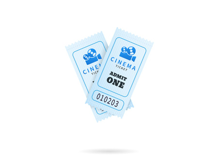 Cinema tickets. Temlate vector illustration for cinema. Text outlinedのイラスト素材
