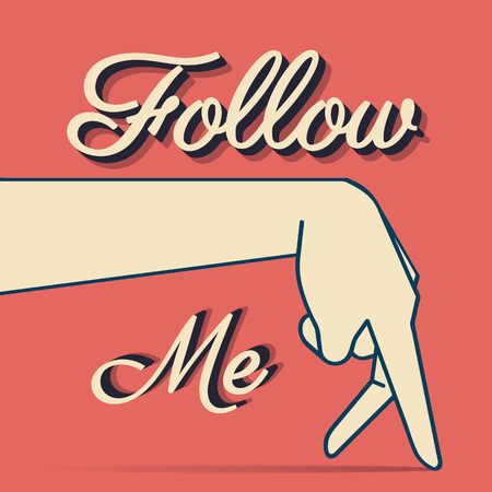 Follow me typography t-shirt vintage graphic designのイラスト素材
