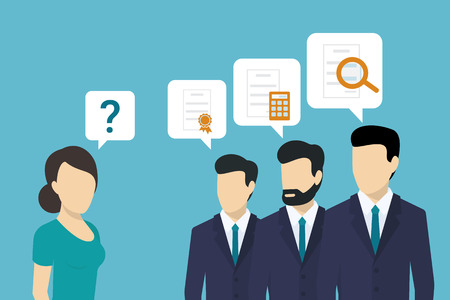 Professional consulting team is giving best solutions to the clientのイラスト素材