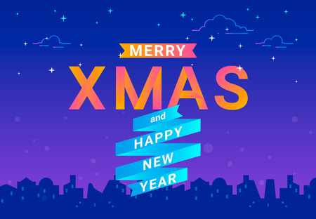Merry xmas letters for christmas celebration and greetings conceptのイラスト素材