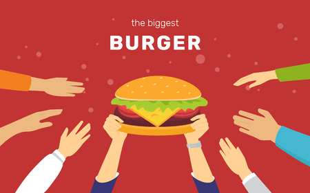 The biggest burger concept vector illustrationのイラスト素材