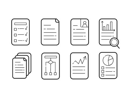 Documents icon set. Vector illustrationのイラスト素材