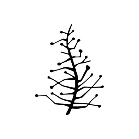 Hand drawing flower and leaves branch. Vector illustrationのイラスト素材