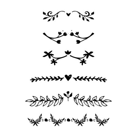 Flower and leaves branch. Vector illustrationのイラスト素材