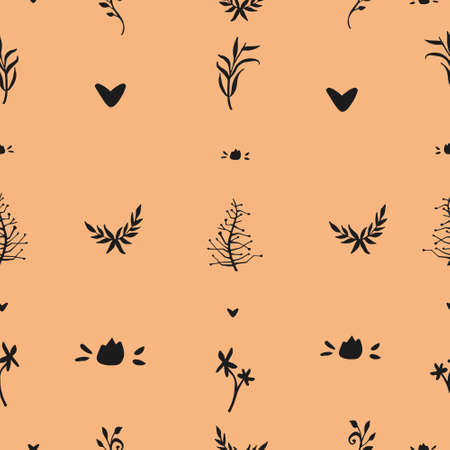 Flowers Pattern in nude colors . Vector illustrationのイラスト素材