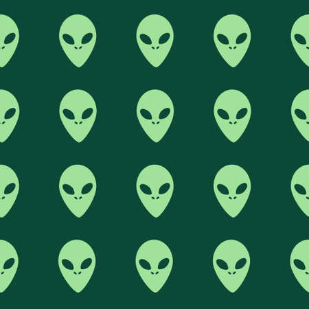 Green aliens pattern. Vector illustrationのイラスト素材
